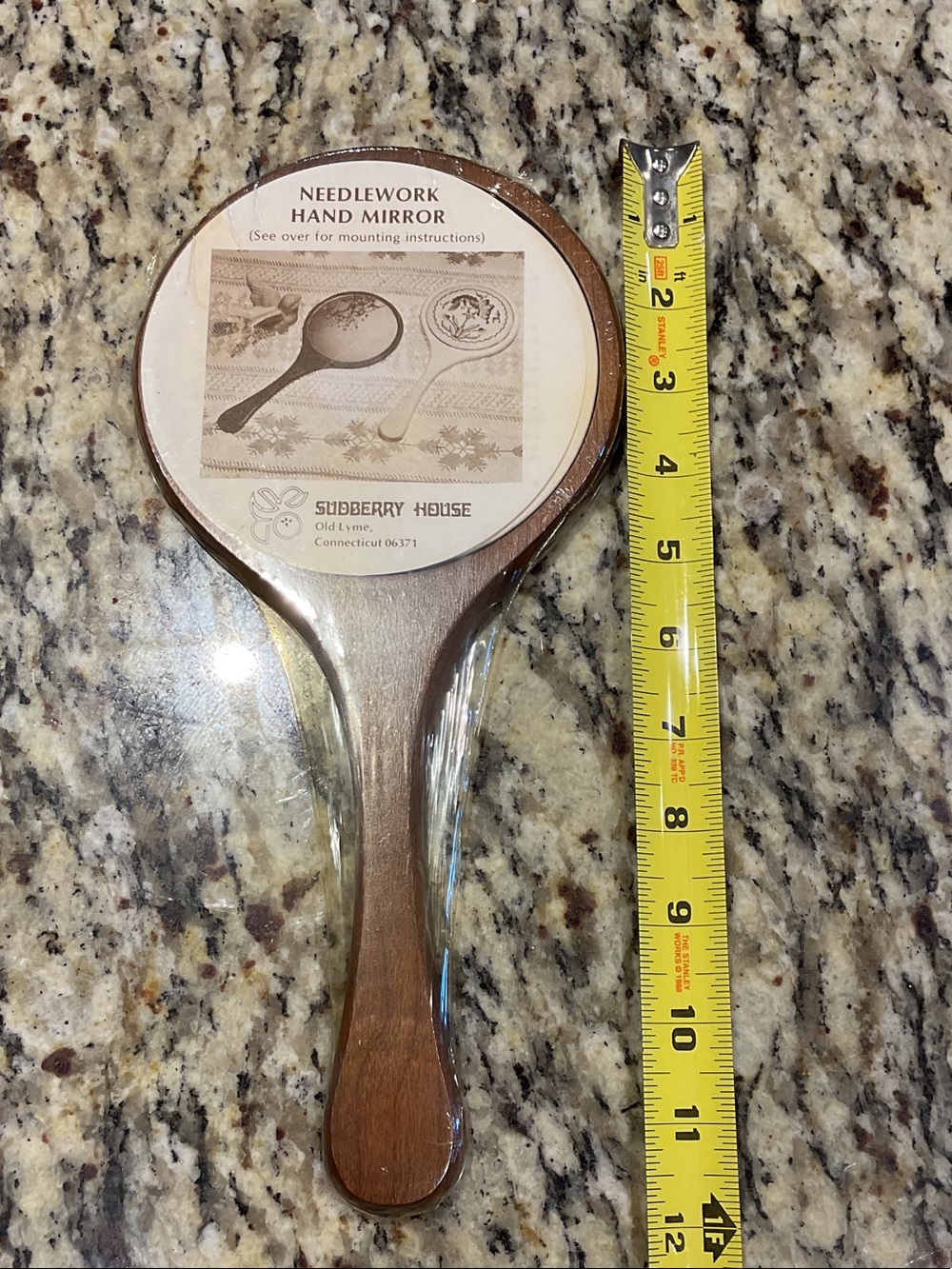 Sudberry  Wooden Hand Mirror for mounting needlework in original packaging